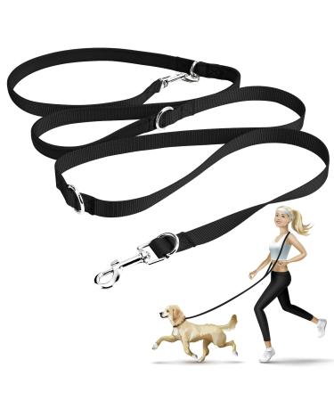 Onisall freehand linen for small & medium -sized dogs dog leash 2.5m adjustable exercise leash & guide |Nylon double liners with 2 carabiners black