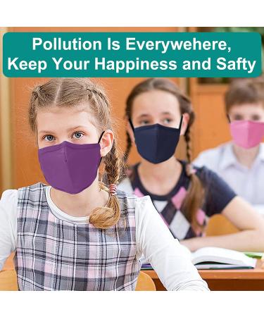Kids Cloth Face Mask Reusable Washable 9 Pcs Adjustable Masks for School Boys Girls - 9 Count (Pack of 1) - Black, Light Gray, Royal Blue, Mint Green, Dark Gray, Cerise, Baby Pink, Olive Drab, Yellow - Buy Online on SooperMarket.com