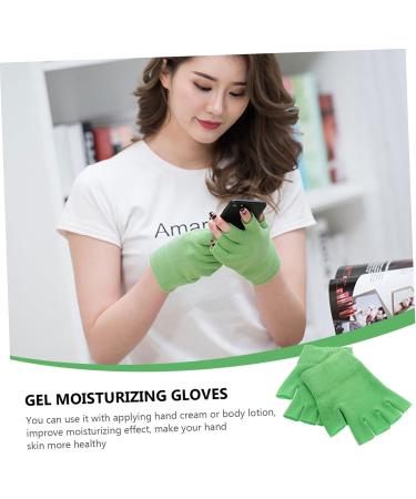 HAPINARY 2 Pairs Gel Gloves Hydrating Gloves Moisturizing Sleeping Gloves Skin Care Dry Skin Gloves Moisturizing Gloves Half Finger Moisturizing Hand Gloves Knitting Lotion Miss Daily Use 16X13X1CM - Buy Online on SooperMarket.com