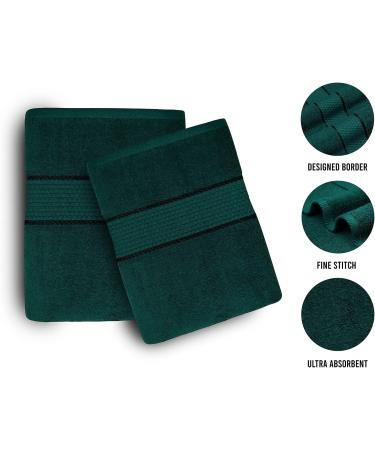 Fluffy 100% Cotton Dark Green Bath Sheets Set of 2 - Eco-Friendly, Super Soft & Highly Absorbent - Oeko-Tex Certified - 34 x 66 Inches - Buy Online on SooperMarket.com