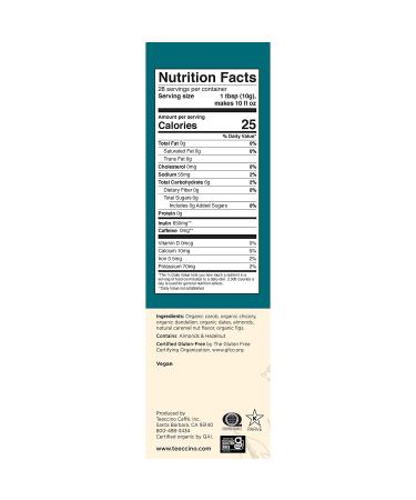 Teeccino Dandelion Caramel Nut Herbal Coffee, Prebiotic & Gluten Free - 10oz (Pack of 3) - Buy Online on SooperMarket.com
