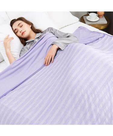 Guohaoi Cooling Throw Blanket for Hot Sleepers Arc-Chill Q-Max 0.5 Cool Fiber 100% Oeko-Tex Certified Lightweight Summer Cool Blanket for Travel/Outdoor Ultra Cold Breathable 50''x70'' Purple 50" 70"