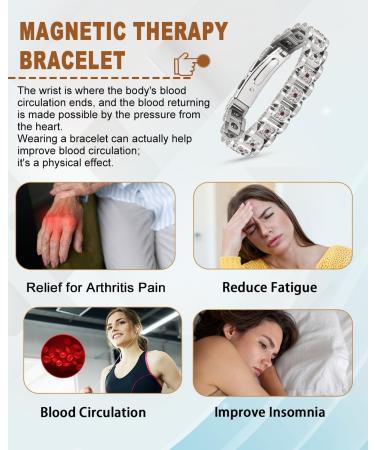 EnerCoppeX Magnetic Bracelets for Women Stainless Steel Bracelet with Effective Healing Magnets Adjustable Jewelry Gift (STB-2475ESDWK) - Buy Online on SooperMarket.com