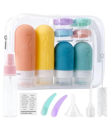 Marforever silicone travel bottles set 16 pieces of travel bottles for filling 60/90ml run-out travel bottles travel container bpa-free practical travel bottles set for shampoo lotion shower gel