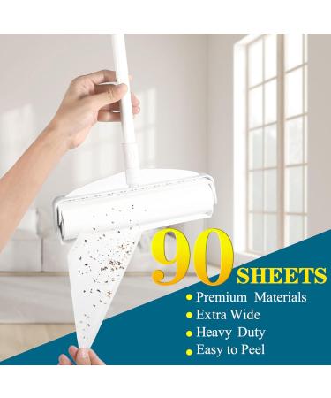 Frescares 45 Inch Extra Sticky Lint Roller - Large Surface Pet Hair Remover for Carpets & Couches | Includes 4 Refills | Best for Floor & Furniture Cleaning - Buy Online on SooperMarket.com