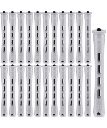 60 Pieces Hair Perm Rods Plastic Cold Wave Rods Hair Curling Roller Hair Styling Hairdressing Tools (0.59 Inch, Gray) 0.59 Inch (Pack of 60) Gray