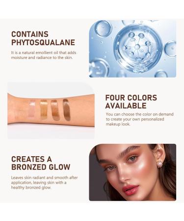 Bronzing Drops for Face & Body | Liquid Glow Illuminator | Waterproof Shimmer Oil | Nourishing Champagne Highlighter - Buy Online on SooperMarket.com