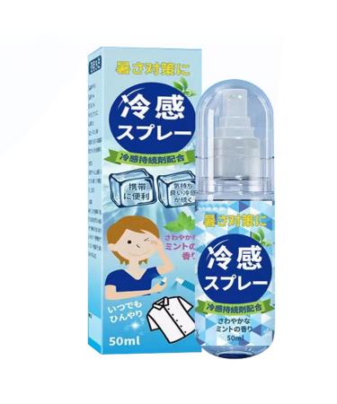 Cooling Spray 50ml Quick Cool Down Heat Stroke Prevention Lasting Cooling Mist Spray for Clothes and Skin