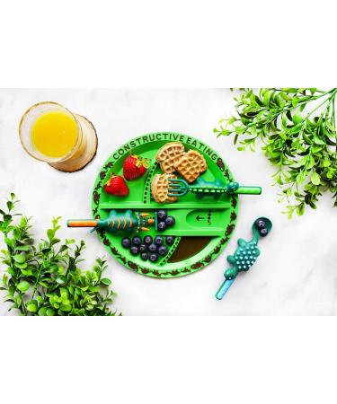 Made in USA Dinosaur Combo: Utensil Set, Plate, Placemat for Toddlers, Infants, Babies & Kids - Safety Tested Materials - Buy Online on SooperMarket.com