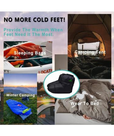 RANDDER Down Booties - Ultralight Warm Socks for Camp Backpacking - Cozy Sleeping Bag Slippers for Men & Women - Black Large - Buy Online on SooperMarket.com