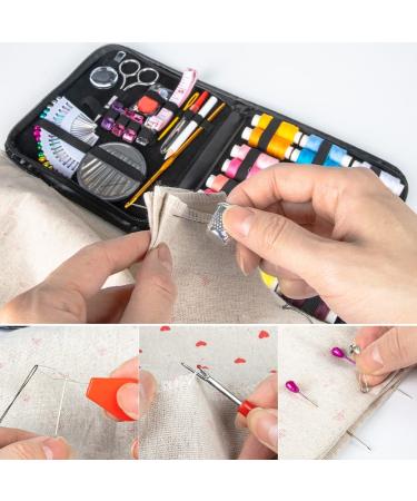 Sewing Kit for Adults and Kids - Beginner-friendly Sewing Supplies with 24 Color Threads, Needles, Scissors, Thimble, and Clips - Perfect for Travel, Family, Emergencies, and DIY Projects - M Sewing Kit - Buy Online on SooperMarket.com