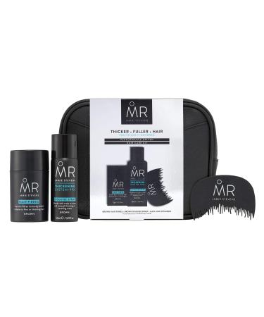 MR Haircare Kit for Concealing and Covering Hair Loss with MR Disguise Hairspray 50 ml MR Hair Fibres and Hairline Optimiser for Men Shade Brown