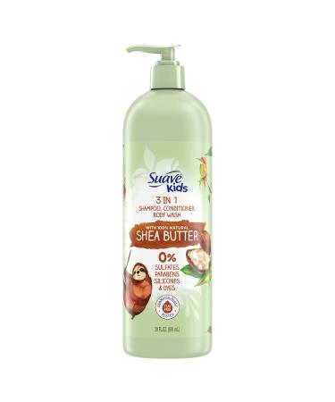 Suave Kids 3 in 1 Shampoo, Conditioner, Body Wash With Shea Butter for Moisture Soap That's Tear-Free 20 oz