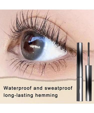 Hardcore Brushless Mascara Curling Mascara Set Waterproof Long-Lasting Non-Falling Non-Clumping Mascara Ultra-Slim Metallic Mascara for Charming Eye Makeup Black+black - Buy Online on SooperMarket.com
