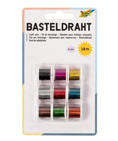 Folia 79909 - handicraft wire - set with 9 coils sorted in 9 colors - ideal for designing jewelry or decorating craft work
