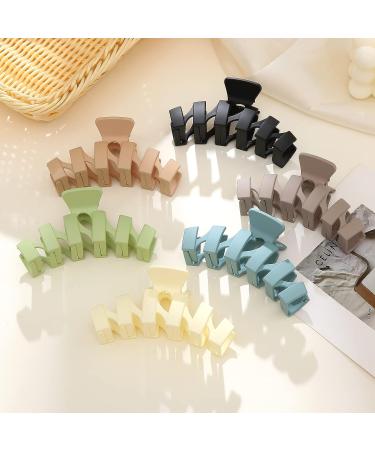 6 PCS Strong Hold Matte Large Claw Hair Clips for Thick Hair - Neutral Non-Slip Hair Accessories for Men and Women - Modern and Cute Hair Clips for All Hairstyles - Buy Online on SooperMarket.com