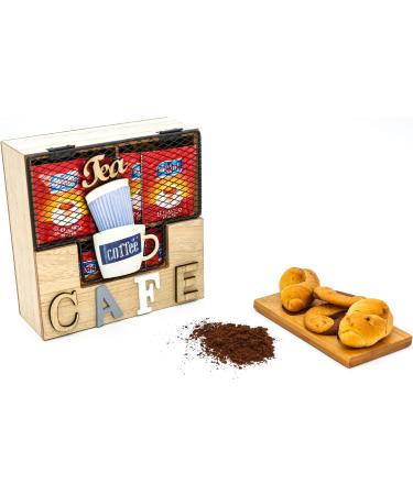 Gruppo Maruccia - Wooden Tea and Herbal Tea Box - Kitchen Container for Sugar and Tea Bags - Buy Online on SooperMarket.com