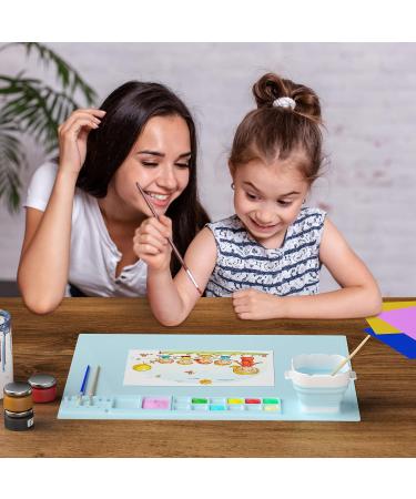 Silicone Craft Mat 20x16 with Cup | Nonstick Resin Jewelry Casting Mat | Art DIY Drawing Clay Play Doh Blue - Buy Online on SooperMarket.com