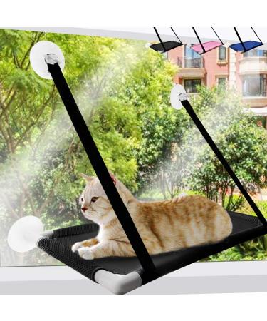 Cat Window Perch, Cat Hammock Window Seat, Perfect Window Sunny Seat Durable Big Pet Perch of Cats Hammock for Climbing Wall Cats, Space Saving and Safety Design, Cat Accessories Black