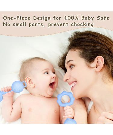 Smarbore Silicone Baby Teething Toy for Babies 0-12 Months - Nude Green Rattle & Teether for Sensory Exploration and Pain Relief - Buy Online on SooperMarket.com