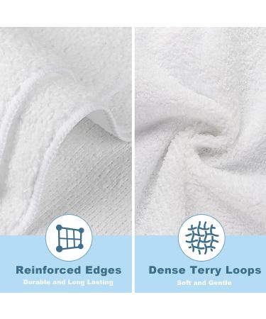 HOMEXCEL Microfiber Washcloths Towel Pack of 24 - 12x12 White | Highly Absorbent & Soft Face Towels for Bathroom, Gym, Hotel & Spa - Fast Drying Multi-Purpose Cleaning Cloth - Buy Online on SooperMarket.com