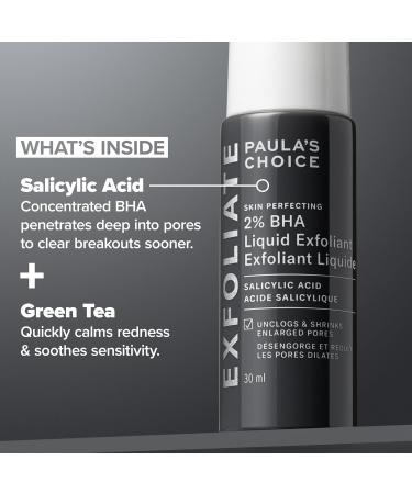 Paulas Choice SKIN PERFECTING 2% BHA Liquid Salicylic Acid Exfoliant Daily Facial Exfoliator for Blackheads Enlarged Pores Fragrance-Free & Paraben-Free Travel Size - 30 ml Travel Size - 30ml - Buy Online on SooperMarket.com