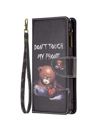 VQWQ mobile phone case for Xiaomi Redmi Note 12 5g case - protective cover for Redmi Note 12 5G / Xiaomi Poco X5 Leather bag with lanyard zipper Map Case Folding Case Magnetic 03 -Bear Xiaomi Redmi Note 12 5g / Xiaomi Poco X5 Bear