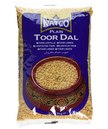 Natco Toor Dal Plain Indian Yellow Beans for Soups Stews Casseroles and Vegetable Dishes - 2kg Bag