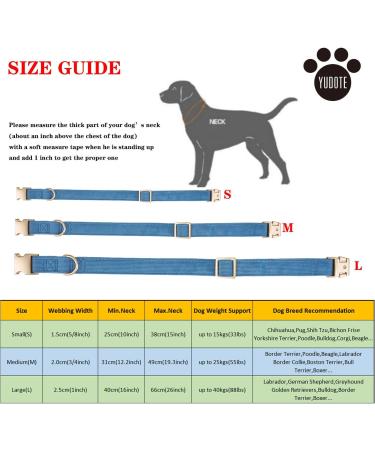 YUDOTE Ultra-Soft Dog Collar for Large Dogs | Natural Cotton Cord | Sensitive Skin | Blue-Grey L (1 Pack) - Shop Now! - Buy Online on SooperMarket.com