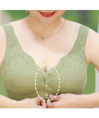 LoRier Comfortable Snap Lace Bras - Everyday Wireless Cotton Comfort Bras for Women & Girls | Full Coverage L Green - Buy Online on SooperMarket.com