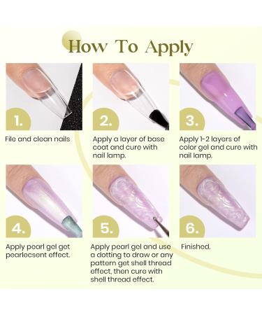 MIZHSE Pearl Top Coat Gel Nail Polish - Mermaid Glitter 2-in-1 Soak Off UV LED Gel for DIY & Salon Use (10ml - Buy Online on SooperMarket.com