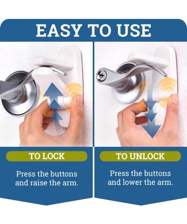 Improved Childproof Door Lever Lock (3 Pack) Prevents Toddlers from Opening Doors. Easy One Hand Operation for Adults. Durable ABS with 3M Adhesive Backing. Simple Install  No Tools Needed White 3 - Buy Online on SooperMarket.com