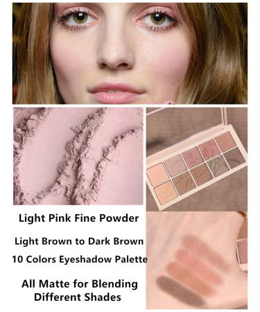 Go Ho 10 Color Matte Eyeshadow Palette - Highly Pigmented Waterproof Shadows in Light Pink & Brown - Spring Warm Collection - Buy Online on SooperMarket.com