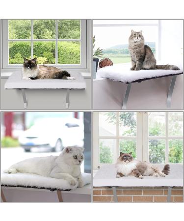 Kphico Cat Window Perch Hammock Seat for Large Indoor Cats - Space Saving Bed for All-Around Sunbath | A-White-Cat Window Shelf - Buy Online on SooperMarket.com