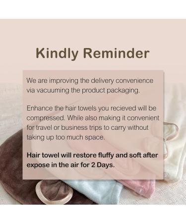 Jseng Microfiber Hair Towel Wrap for Women - Fast Drying Turbans with Cute Bowtie | 2 Packs for Curly Long Wet Hair - Cream & Brown - Buy Online on SooperMarket.com