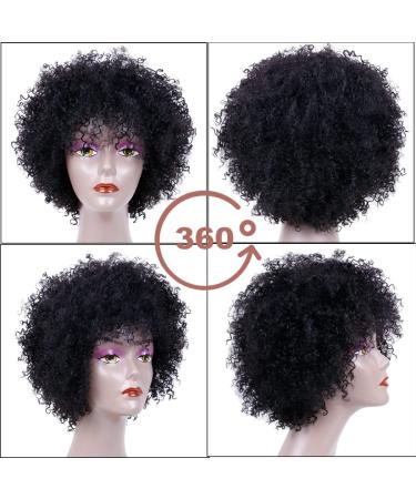 Faddishair Short Afro Wigs for Black Women Bouncy Fluffy Kinky Curly Human Hair Wigs - International Shipping Available - Buy Online on SooperMarket.com