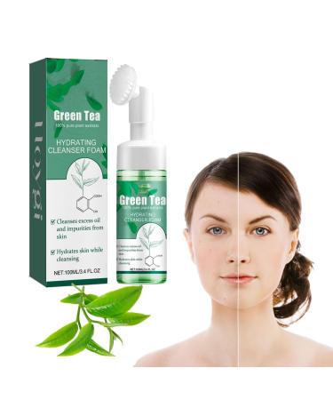 Green tea face cleaner with brush head Deep cleaning Mousse cleaner BFeuchtigkeitsspendende bubbles soft face cleaning Acne reducing Brightening face cleaning 100 ml