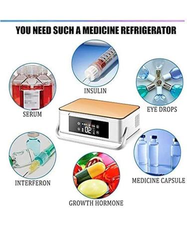 Insulin Cooler Refrigerated Box Mini Drug Constant Temperature Refrigerator Drug Reefer 2-8 for Insulin Serum Eye Drops Storage Champagnegold-220V-Battery*1 Battery*1 Champagnegold - Buy Online on SooperMarket.com