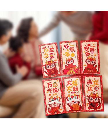 Generic 6X Red Envelopes for Chinese Lunar New Year Red Packets Best Wishes Gift from Hong Bao Lucky Money for Spring Festival Graduation Style C - Buy Online on SooperMarket.com