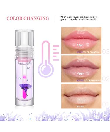 Color Changing Lip Gloss - 5 Color Flower Lip Oil for Hydration & Plumpness | Long Lasting Gloss for Women & Girls - Buy Online on SooperMarket.com