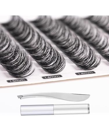 SISILILY Individual Lashes Cluster 90 Pcs DIY False Eyelashes Reusable Extension Kit - Natural Soft 3D C CC D Curl with Glue - 10/12/14/15/16mm Length - DM10 White - Buy Online on SooperMarket.com
