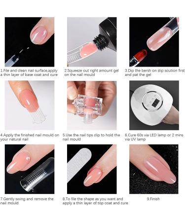 Kalolary 120PCS Gel Nail Dual Forms Set | Nail Art Stickers, Brush, File & Clips | Acrylic Nails Extension Kit - Buy Online on SooperMarket.com