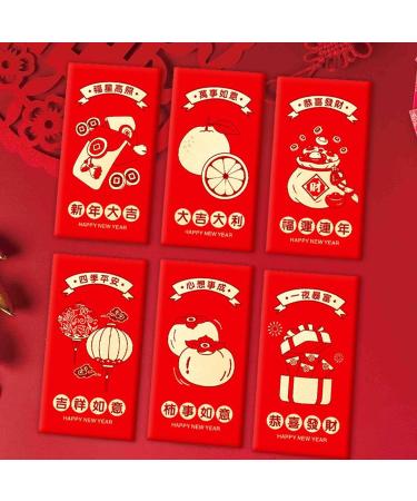 6 Pieces Chinese New Year Red Envelopes Lucky Money Envelope 2024 Dragon Hongbao Hong Bao for Spring Festival Birthday C Style C - Buy Online on SooperMarket.com