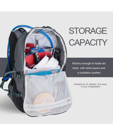 Unigear 22L Ski Backpack - Waterproof 900D Polyester, Ideal for Snowboard, Ski, Camping, Hiking - Gray - Buy Online on SooperMarket.com