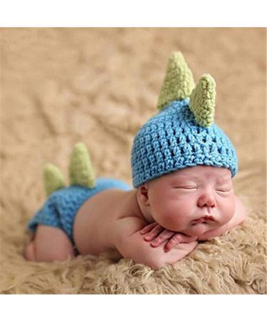 Leroro Newborn Dinosaur Costume Set for Photography - Crochet Knitted Outfit with Hat and Pants (0-12 Months) - Buy Online on SooperMarket.com