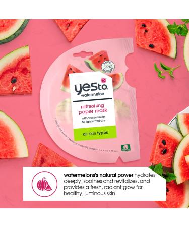 Yes To Super Fresh Watermelon Paper Mask - 3 Count | Hydrating Face Masks for All Skin Types - Shop Internationally - Buy Online on SooperMarket.com