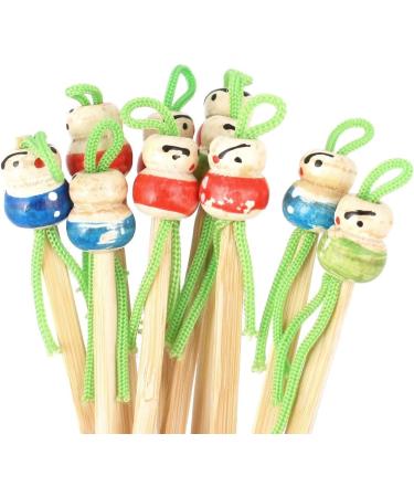 10Pcs Cartoon Wooden Earpick Ear Wax Remover with Hanging Strap - Model 23a 3cb db0 e27 d27 - Buy Online on SooperMarket.com
