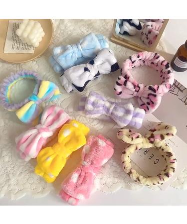 Merkaunis 42 Pcs Cute Bow Hair Band Set - Adjustable Fluffy Headbands for Skincare, Shower, Yoga - Perfect Women and Girls Gift - Buy Online on SooperMarket.com