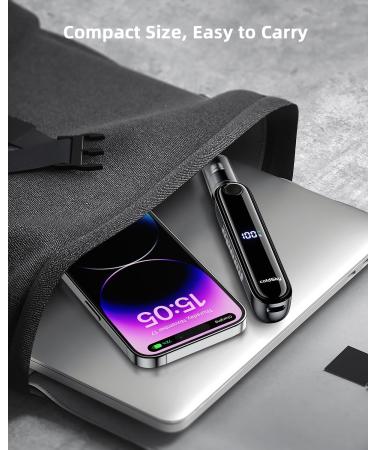 Rechargeable Ear and Nose Hair Trimmer for Men & Women | Professional Eyebrow Trimmer with Digital Display 9000 RPM Motor & Dual-Edge Blades - Efficient Grooming in Grey - Buy Online on SooperMarket.com