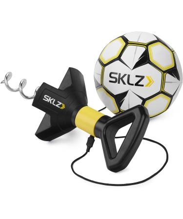Star-Kick Hand-Free Solo Soccer Trainer for Improved Passing with Ground Anchor - Ball Size 5,Black